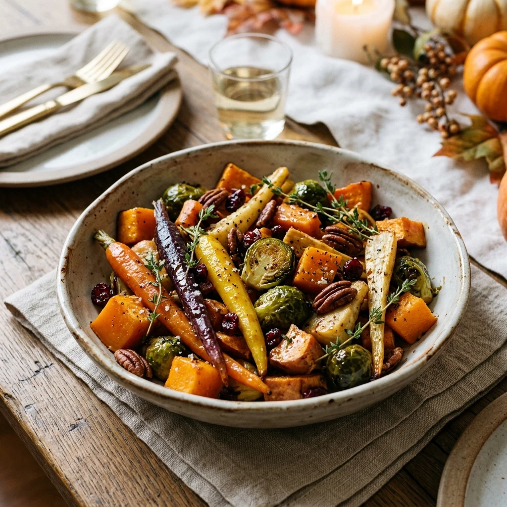Maple Roasted Thanksgiving Veggies
