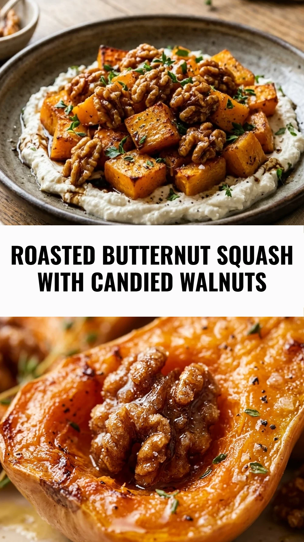 Roasted Butternut Squash with Candied Walnuts