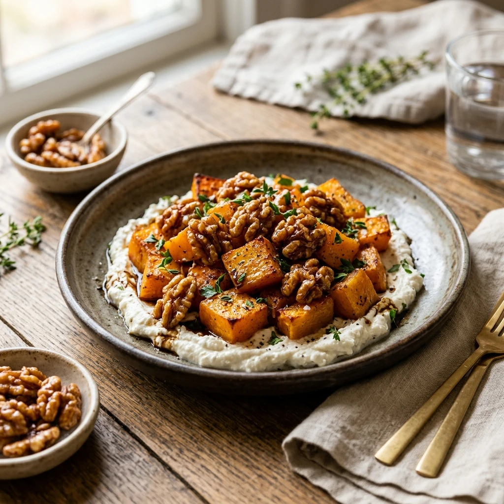 Roasted Butternut Squash with Candied Walnuts