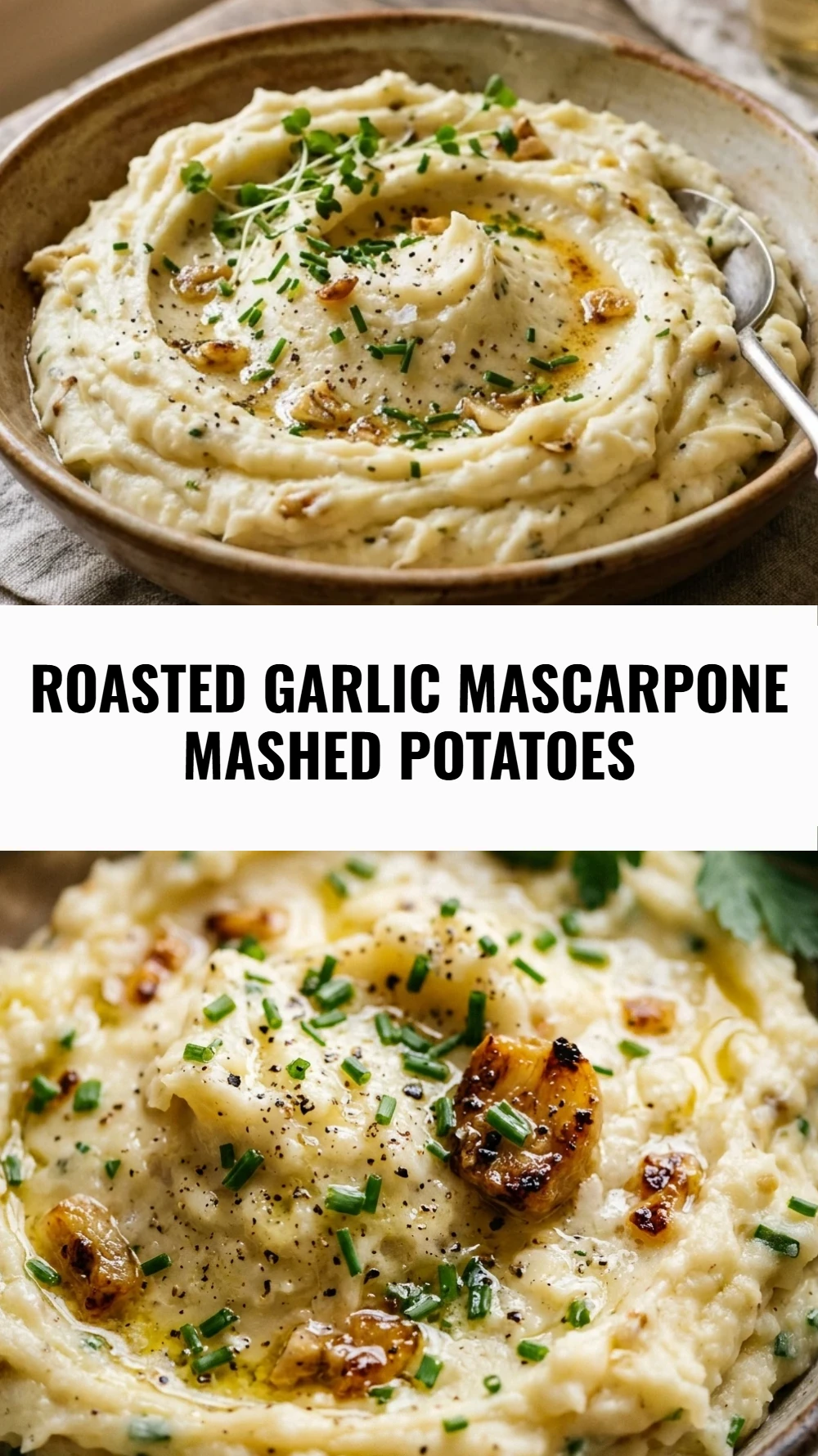 Roasted Garlic Mascarpone Mashed Potatoes