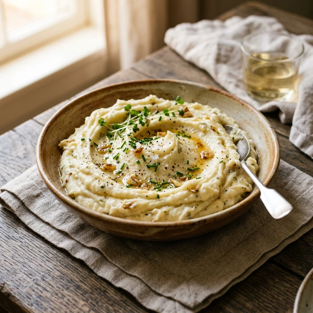 Roasted Garlic Mascarpone Mashed Potatoes