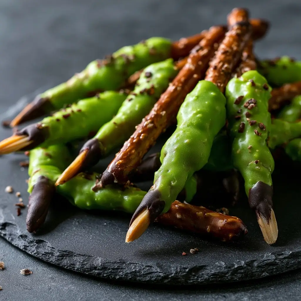 Halloween Witch Finger Pretzels