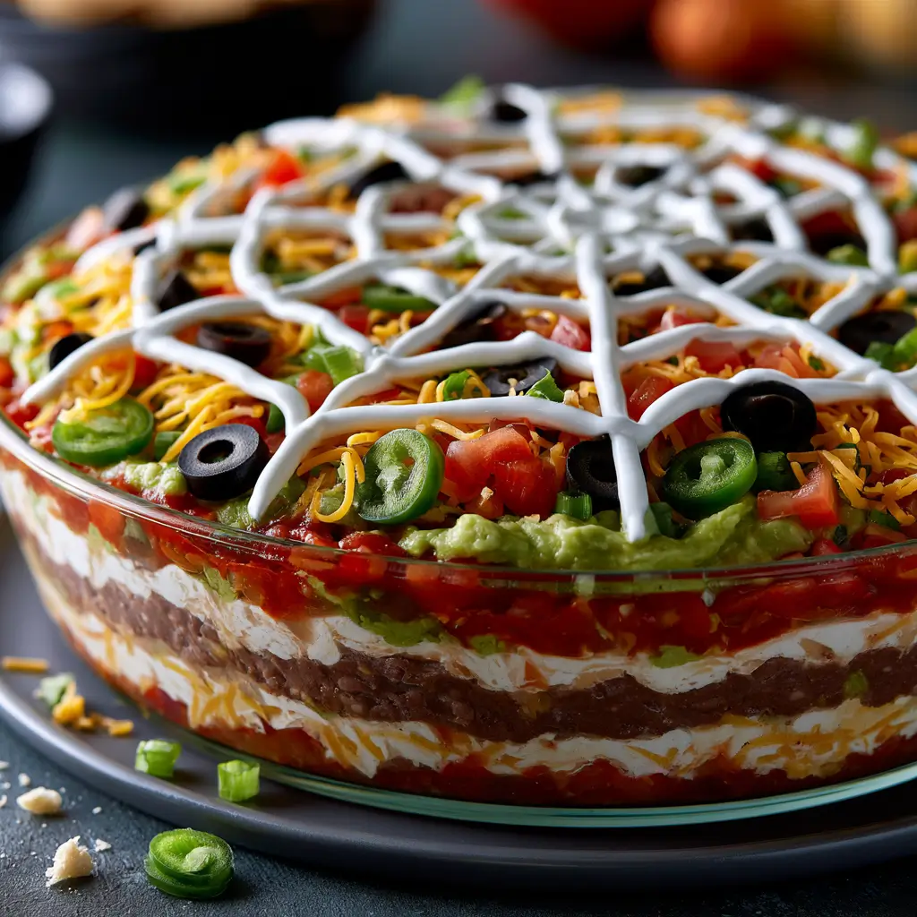 Spiderweb Taco Dip Recipe For Halloween Party